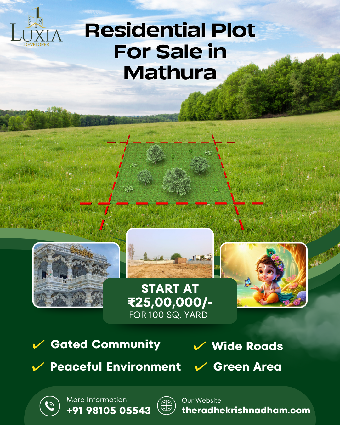 Residential Plots for Sale in Mathura | The Radhe Krishna Dham