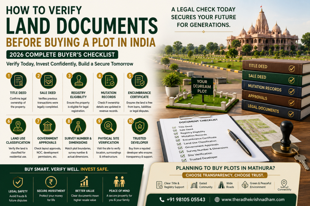 How to Verify Land Documents Before Buying a Plot in India (2026 Complete Checklist)