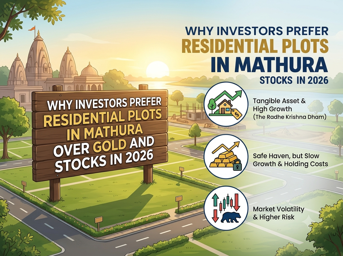 Why Investors Prefer Residential Plots in Mathura Over Gold and Stocks in 2026