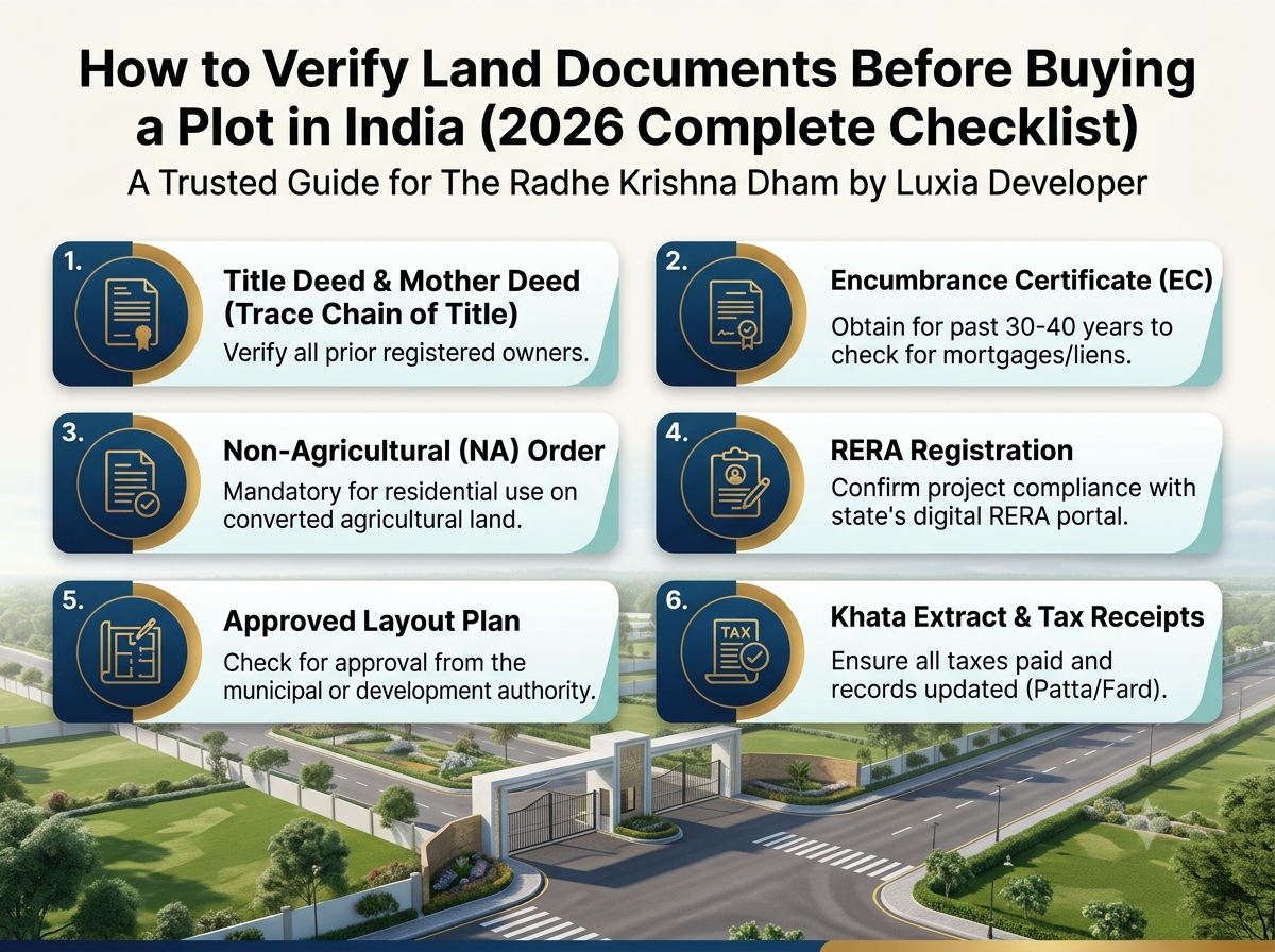 How to Verify Land Documents Before Buying a Plot in India (2026 Complete Checklist)